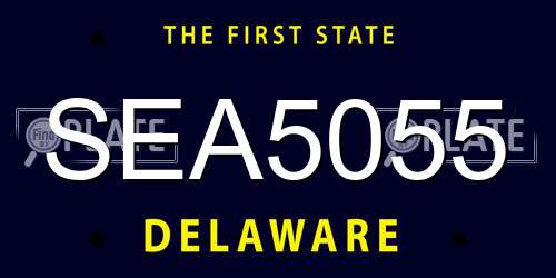 SEA5055 Delaware License Plate