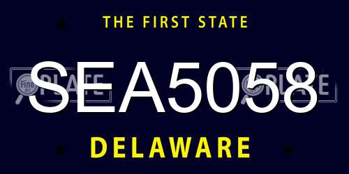 SEA5058 Delaware License Plate