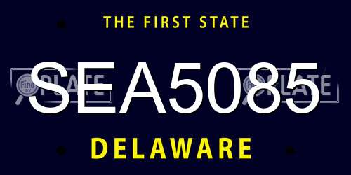 SEA5085 Delaware License Plate