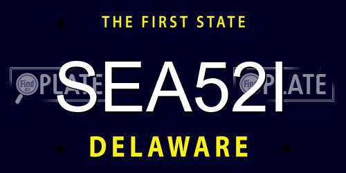 SEA52I Delaware License Plate