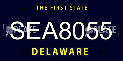 SEA8055 Delaware License Plate