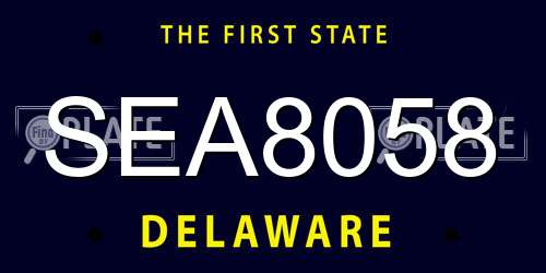 SEA8058 Delaware License Plate