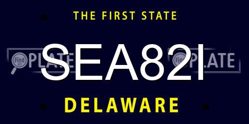 SEA82I Delaware License Plate