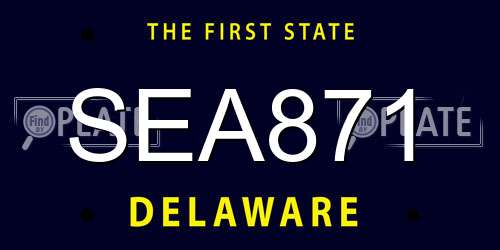 SEA871 Delaware License Plate