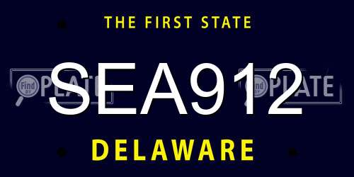 SEA912 Delaware License Plate