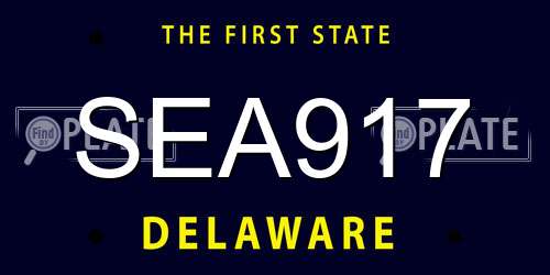 SEA917 Delaware License Plate