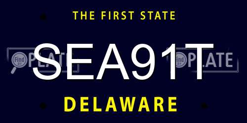 SEA91T Delaware License Plate