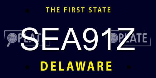 SEA91Z Delaware License Plate