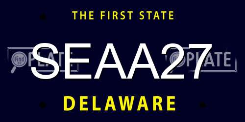 SEAA27 Delaware License Plate
