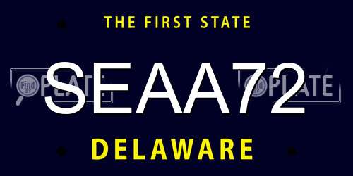 SEAA72 Delaware License Plate