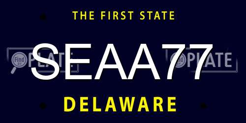 SEAA77 Delaware License Plate