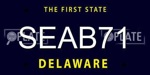 SEAB71 Delaware License Plate