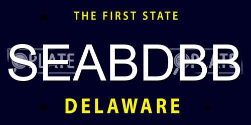 SEABDBB Delaware License Plate