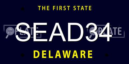 SEAD34 Delaware License Plate