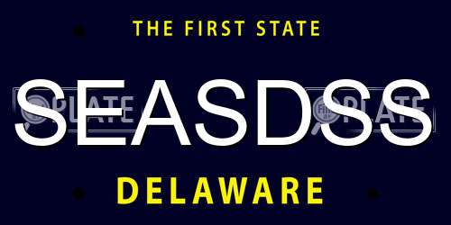 SEASDSS Delaware License Plate