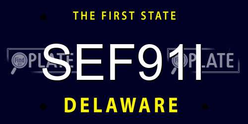 SEF91I Delaware License Plate