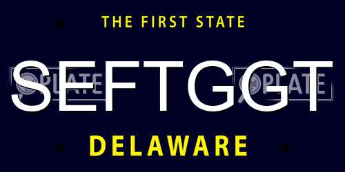 SEFTGGT Delaware License Plate
