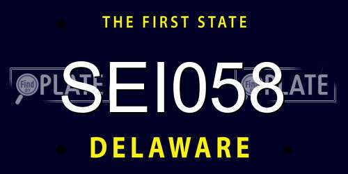 SEI058 Delaware License Plate