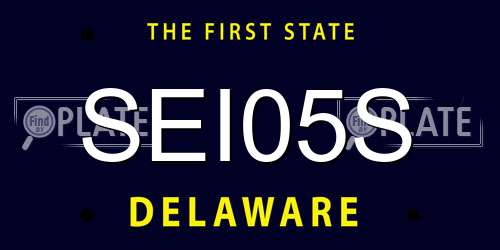 SEI05S Delaware License Plate