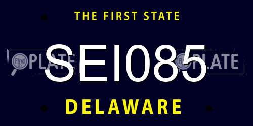 SEI085 Delaware License Plate