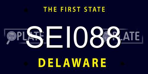 SEI088 Delaware License Plate