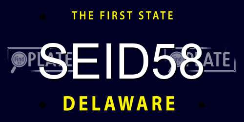 SEID58 Delaware License Plate