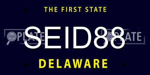 SEID88 Delaware License Plate