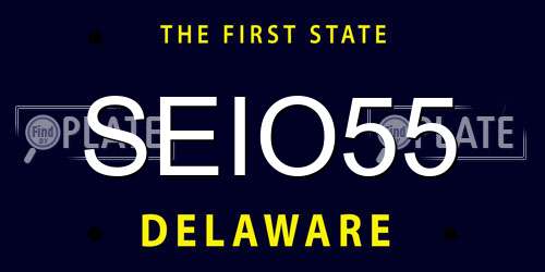 SEIO55 Delaware License Plate