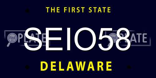 SEIO58 Delaware License Plate