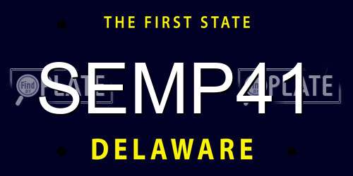 SEMP41 Delaware License Plate