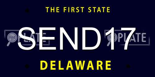 SEND17 Delaware License Plate