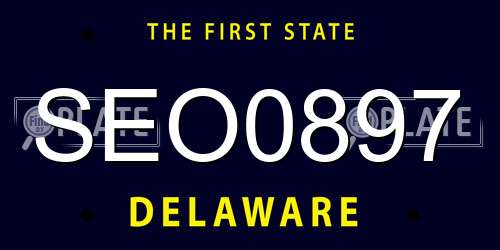 SEO0897 Delaware License Plate