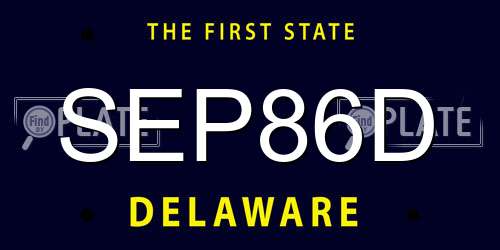 SEP86D Delaware License Plate