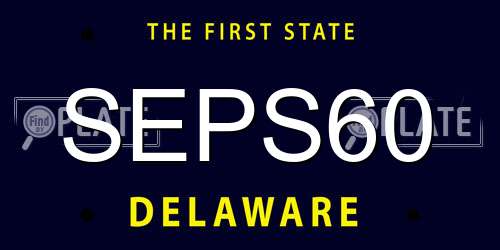 SEPS60 Delaware License Plate