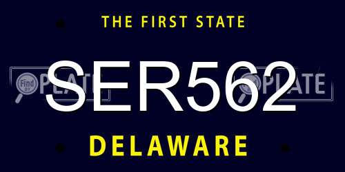 SER562 Delaware License Plate