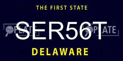 SER56T Delaware License Plate