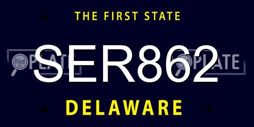 SER862 Delaware License Plate
