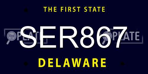 SER867 Delaware License Plate
