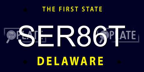 SER86T Delaware License Plate