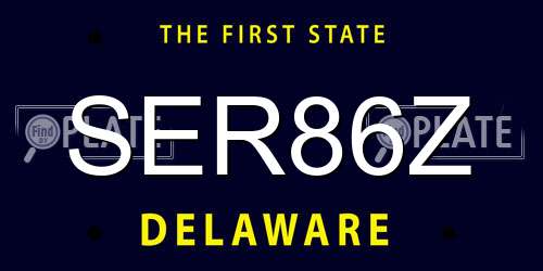SER86Z Delaware License Plate