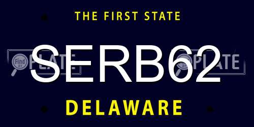 SERB62 Delaware License Plate