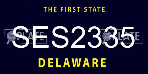 SES2335 Delaware License Plate