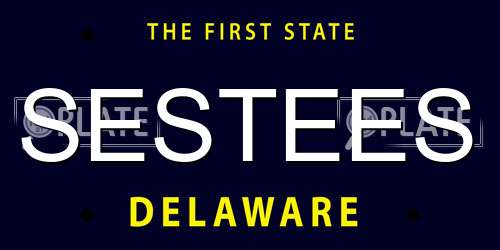 SESTEES Delaware License Plate