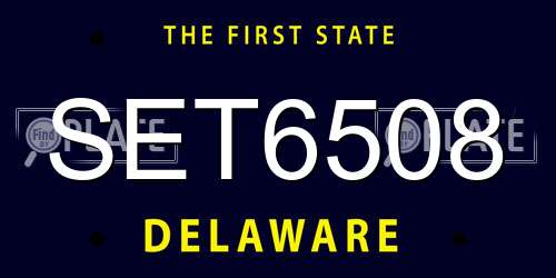 SET6508 Delaware License Plate