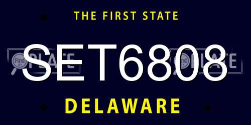 SET6808 Delaware License Plate