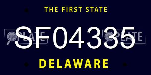 SF04335 Delaware License Plate
