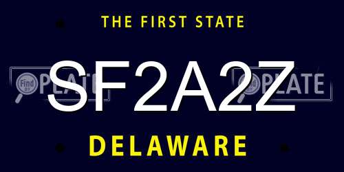 SF2A2Z Delaware License Plate