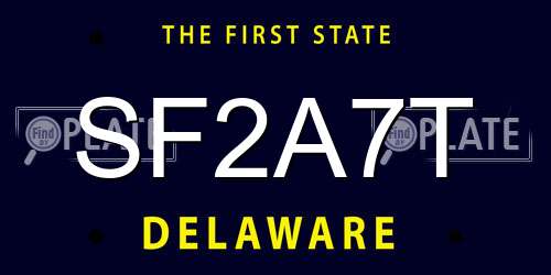 SF2A7T Delaware License Plate