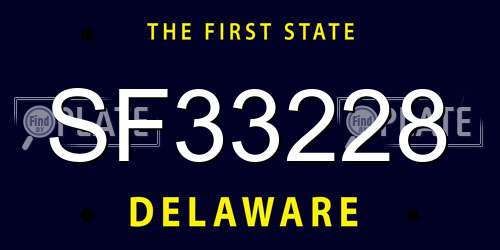 SF33228 Delaware License Plate