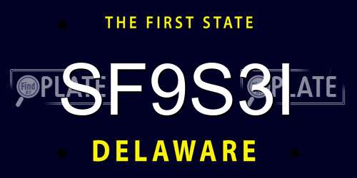 SF9S3I Delaware License Plate